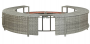 Furniture set for mobile circular hot tub (gray artificial polyrattan)