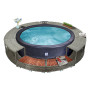 Furniture set for mobile circular hot tub (gray artificial polyrattan)