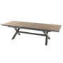 Aluminum table VERONA 220/279 cm (grey-brown/honey)