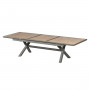 Aluminum table VERONA 250/330 cm (grey-brown/honey)