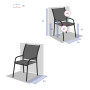 Aluminum armchair with fabric VALENCIA (anthracite)