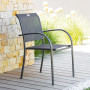 Aluminum armchair with fabric VALENCIA (anthracite)