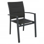 Aluminum armchair with fabric CATANIA (anthracite)