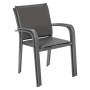 Aluminum armchair with fabric LIVORNO (anthracite)