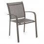 Aluminum armchair with fabric BRIXEN (grey-brown)