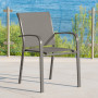 Aluminum armchair with fabric BRIXEN (grey-brown)