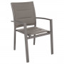 Aluminum armchair with fabric RIMINI (grey-brown)