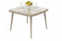 Garden rattan table with glass VICTORIA 100 x 100 cm (beige)