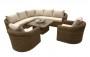 Rattan modular set BORNEO LUXURY for 7 people (brown)