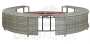 FURNITURE SET (gray artificial polyrattan) + mobile fixed hot tub OSAKA (1100L)