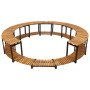 Furniture set for a mobile circular hot tub (solid tropical acacia wood)