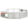 Furniture set for mobile circular hot tub (light gray artificial polyrattan)