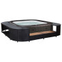 Set of furniture for the square mobile hot tub (black artificial polyrattan)