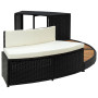 Furniture set for a circular mobile hot tub (black artificial polyrattan + solid tropical acacia wood)