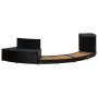 Furniture set for a circular mobile hot tub (black artificial polyrattan + solid tropical acacia wood)