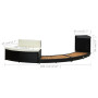 Furniture set for a circular mobile hot tub (black artificial polyrattan + solid tropical acacia wood)