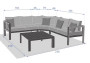 Aluminum corner set VANCOUVER for 5 people (grey)