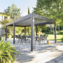 Garden aluminum gazebo MEGAN 6x3.6 m (graphite)