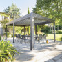 Garden aluminum gazebo electric MEGAN 6x3.6 m (graphite)