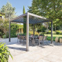 Garden aluminum gazebo MEGAN 3.6x3.6 m (graphite)