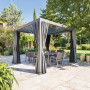 Garden aluminum gazebo MEGAN 3.6x3.6 m (graphite)