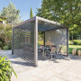 Garden aluminum gazebo MEGAN 3.6x3.6 m (graphite)