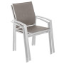 Aluminum armchair with fabric BERGAMO (white)