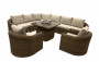 Rattan modular set corner BORNEO LUXURY for 8 people (brown)