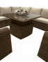 Rattan modular set corner BORNEO LUXURY for 8 people (brown)