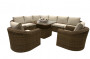 Rattan modular set corner BORNEO LUXURY for 8 people (brown)