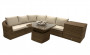 Rattan modular set BORNEO LUXURY for 5 people (brown)