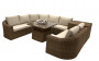 Rattan modular set BORNEO LUXURY for 7 people (brown)