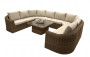 Rattan modular set BORNEO LUXURY for 8 people (brown)