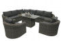 Rattan modular set BORNEO LUXURY for 8 people (grey)