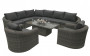 Rattan modular set BORNEO LUXURY for 8 people (grey)