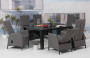 Positionable garden dining set PRATO 1+6