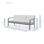 Aluminum 3-seater bench NOVARA (white)