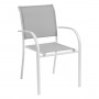 Aluminum armchair with fabric VALENCIA (white)