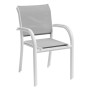 Aluminum armchair with fabric VALENCIA (white)