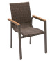 Fixed garden rattan chair CALVIN (brown)