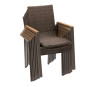 Fixed garden rattan chair CALVIN (brown)