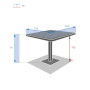 Aluminum table CAPRI 70x70 cm (anthracite)