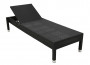 Rattan lounger BIBIONE incl. padding (black)