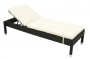 Rattan lounger BIBIONE incl. padding (black)