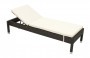 Rattan lounger BIBIONE incl. padding (brown)