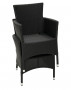 SALE Modena stackable rattan armchair with cushion (black)