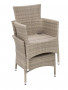 MODENA stackable rattan armchair with cushion (grey-beige)