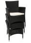 MODENA stackable rattan armchair with cushion (black)