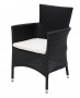 MODENA stackable rattan armchair with cushion (black)