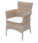 MODENA stackable rattan armchair with cushion (grey-beige)